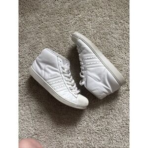 Adidas Pro Model Triple White Basketball Shoes Men's 14 Shell Toes Athletic